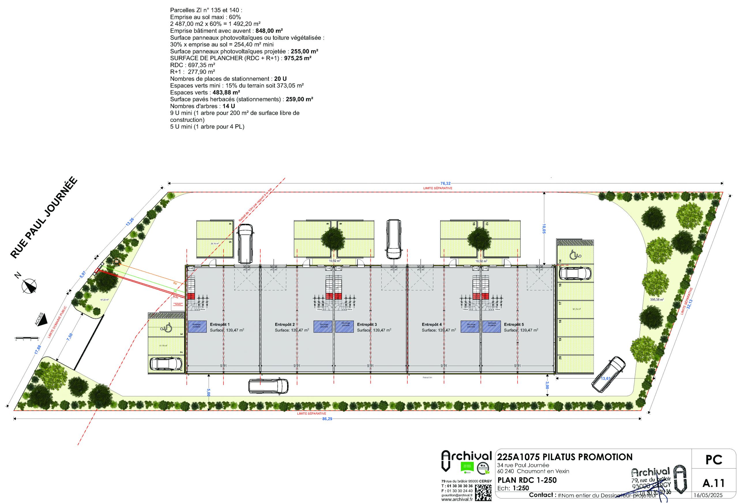 VUE EN COUPE DU PROGRAMME PILATUS TERTIAIRE CHAUMONT EN VEXIN